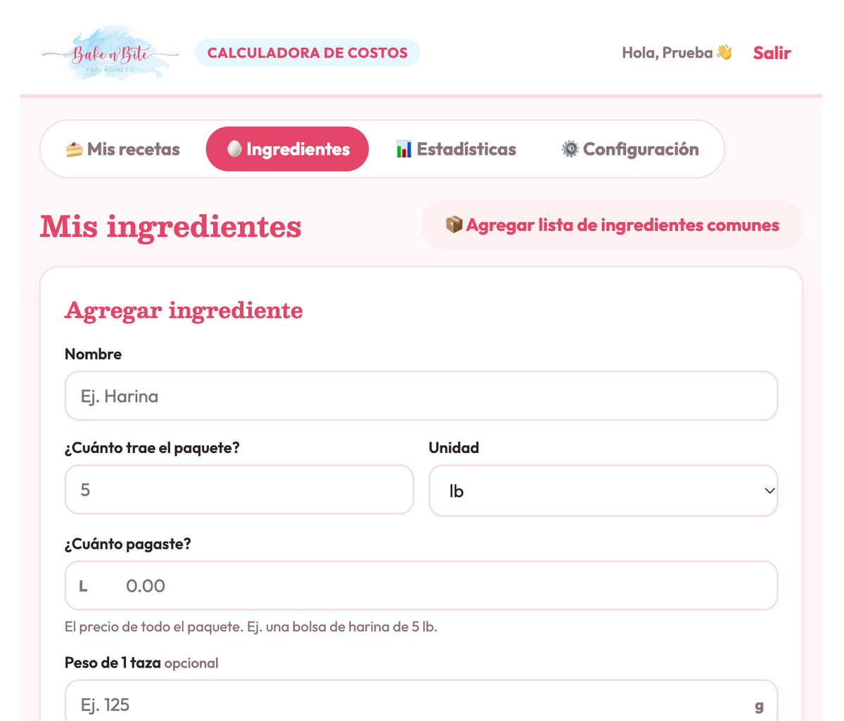 Calculadora de Costos Digital